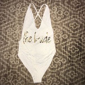 Bridal one piece swim suit